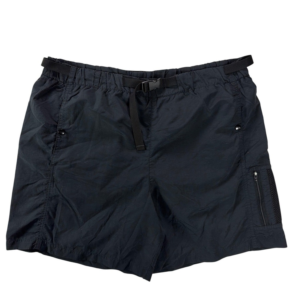 Vintage TravelSmith Cargo Shorts Belted Adjustable Waist Black Men's L USA Hike